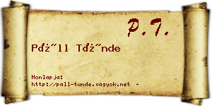 Páll Tünde névjegykártya